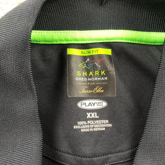 Shark Greg Norman For Tasso Elba Mens Play Dry Athletic Top Size XXL Gray Polos - Picture 3 of 11